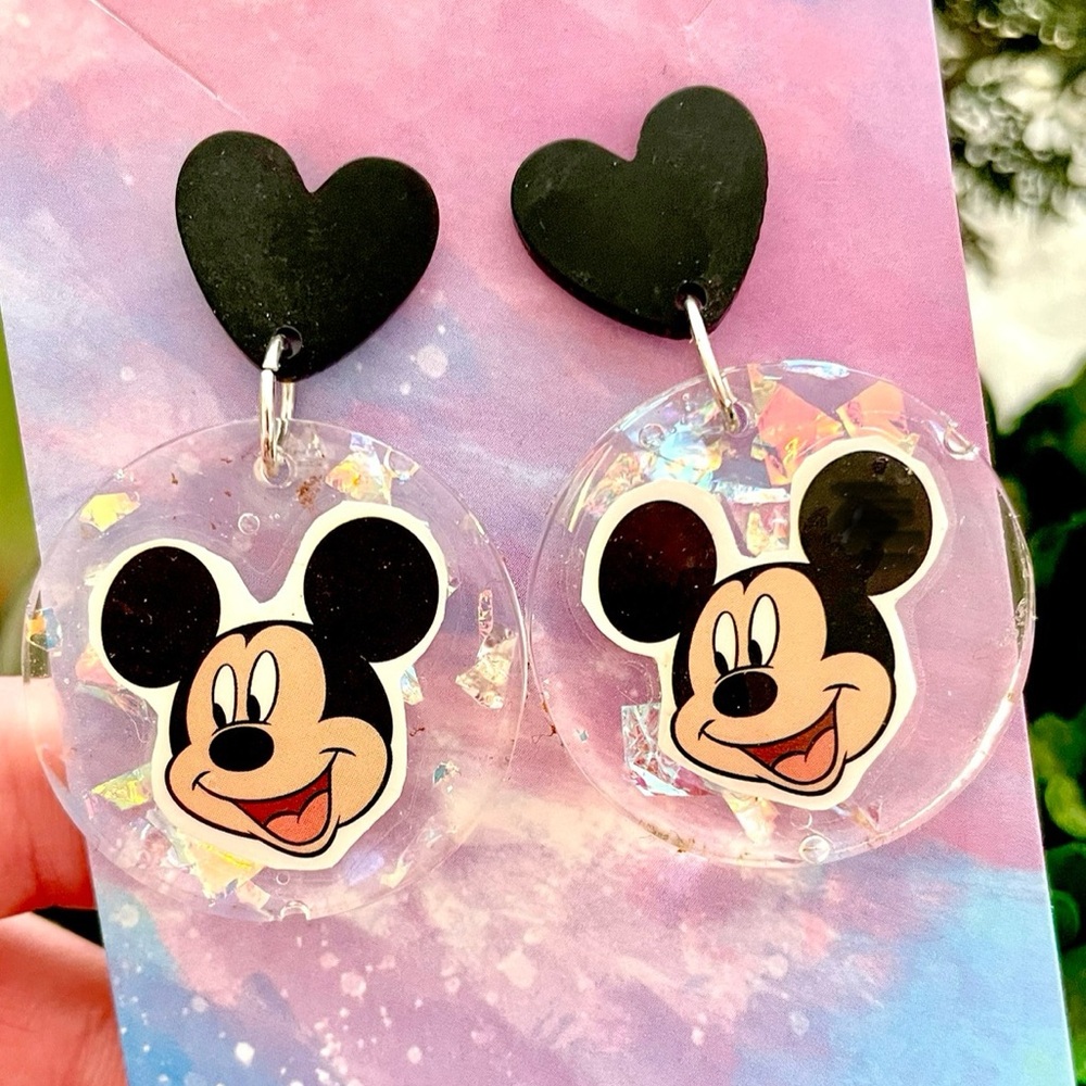 Acrylic Mickey Dangle Earrings